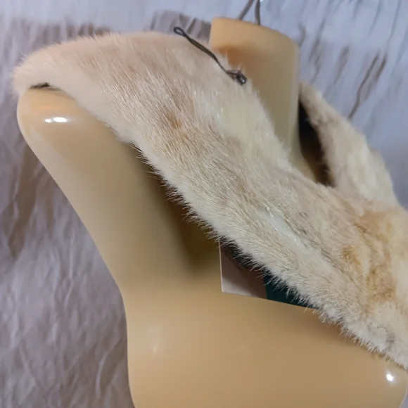 Marshall Field & Co Vintage Womens Cream Kobi Mink Collar Pin On Attachable - Picture 10 of 16